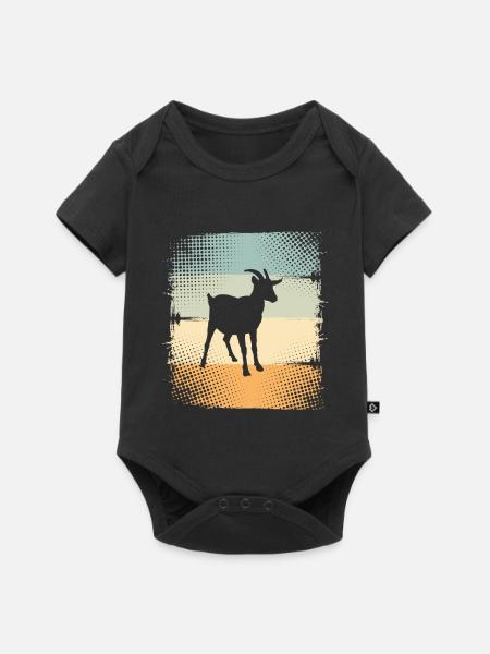 Ziege - Baby Premium Kurzarmbody - Schwarz