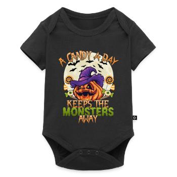 A candy a day keeps the monsters away - Baby Premium short-sleeve bodysuit - black - Front
