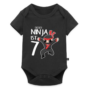 7 Jahre Junge Ninja - 7 Geburtstag - Ich bin 7 - Baby Premium Kurzarmbody - Schwarz - Vorne