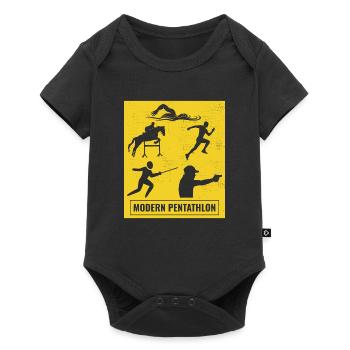 Pentathlon moderne - Escrime Natation Équitation - Body à manches courtes Premium Bébé - noir - Devant