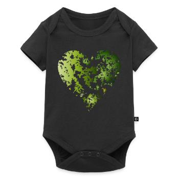 green canopy of a forest in heart shape - Baby Premium short-sleeve bodysuit - black - Front