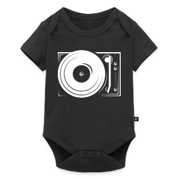 turntable platten DJ music hip hop icon Symbol - Baby Premium Kurzarmbody - Schwarz - Vorne