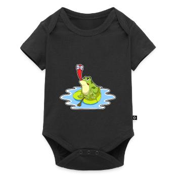 Lustiger Frosch  - Baby Premium Kurzarmbody - Schwarz - Vorne