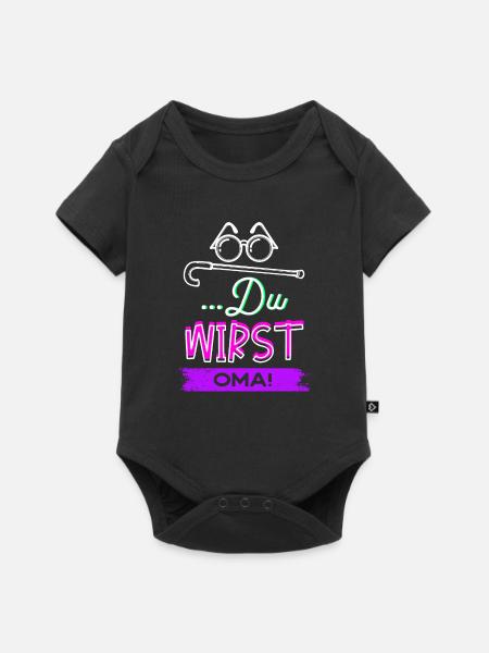 Sehschwäche Brille Statement Großmutter Oma - Baby Premium Kurzarmbody - Schwarz