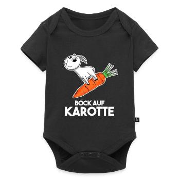 Karotte Ziege Ziegenbock - Baby Premium Kurzarmbody - Schwarz - Vorne