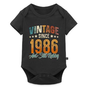 1986 Année de naissance Anniversaire Année de construction Millésime - Body à manches courtes Premium Bébé - noir - Devant