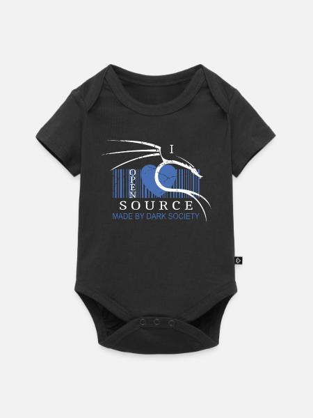 I Love Open Source Software - Baby Premium Kurzarmbody - Schwarz
