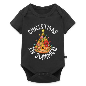 Pizza Christmas In Summer Tropical - Baby Premium short-sleeve bodysuit - black - Front