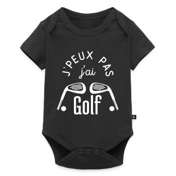 j peux pas j ai Golf - Body à manches courtes Premium Bébé - noir - Devant