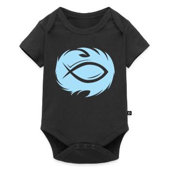 Fish Water Illustration Symbol Logo icon Christ - Baby Premium short-sleeve bodysuit - black - Front