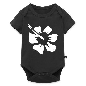 Flower White White Flower Flowers White Hibiscus - Baby Premium short-sleeve bodysuit - black - Front