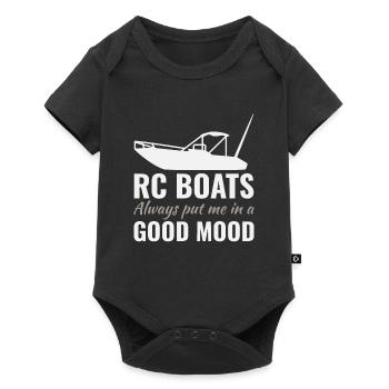 Rc Boat Racing Motorboot Schnellboot Offshore Rennen - Baby Premium Kurzarmbody - Schwarz - Vorne