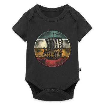 Viking Boat, Dragon Boat Longship - Baby Premium short-sleeve bodysuit - black - Front