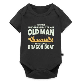 Drachenboot Racing Crew Opa Vatertag - Baby Premium Kurzarmbody - Schwarz - Vorne