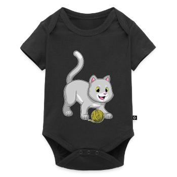 Boule de laine pour chat - Body à manches courtes Premium Bébé - noir - Devant