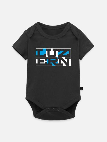 Luzern Geometric Wordmark - Baby Premium Kurzarmbody - Schwarz