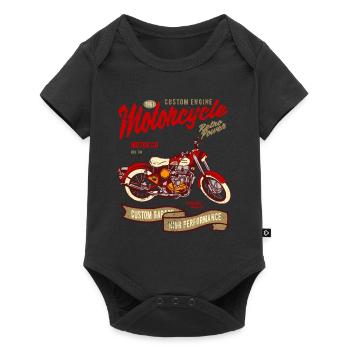 RÉTRO POWER MOTO CAFERACER BIKER RIDER MOTIF - Body à manches courtes Premium Bébé - noir - Devant