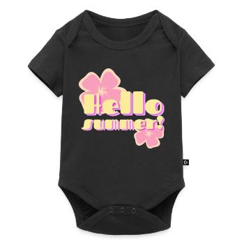 Hello Summer Retro Pastel Flowers - Baby Premium short-sleeve bodysuit - black - Front