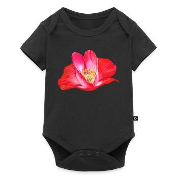 Heart shaped red poppy - Baby Premium short-sleeve bodysuit - black - Front
