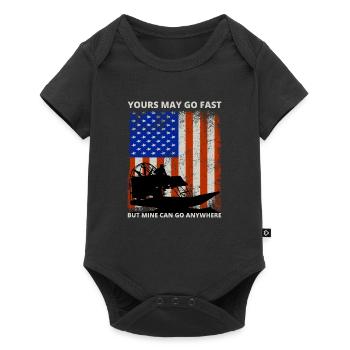 4th of July American Flag Airboat Airboating - Baby Premium short-sleeve bodysuit - black - Front