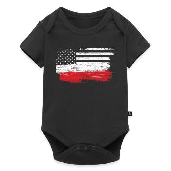 Brushed U.S. Flag Art - Baby Premium short-sleeve bodysuit - black - Front