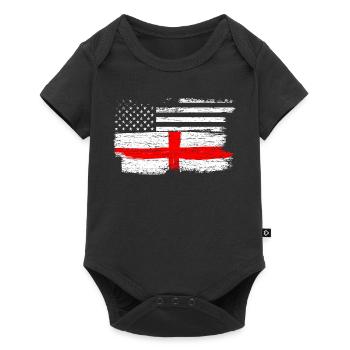 Grunge Flag Fusion USA UK Cross - Baby Premium short-sleeve bodysuit - black - Front