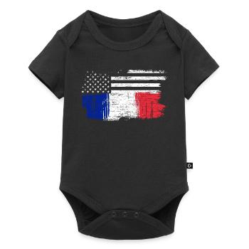 Brush Flag Fusion Stars and Tricolour - Baby Premium short-sleeve bodysuit - black - Front