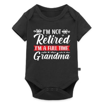 Retro Vintage Granny Motif Design - Baby Premium short-sleeve bodysuit - black - Front