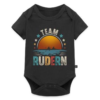 Rudern Ruderer Ruderboot Team - Baby Premium Kurzarmbody - Schwarz - Vorne