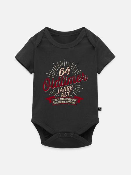 64. Geburtstag Oldtimer - Baby Premium Kurzarmbody - Schwarz
