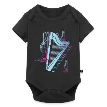 Musique de harpe classique - Body à manches courtes Premium Bébé - noir - Devant
