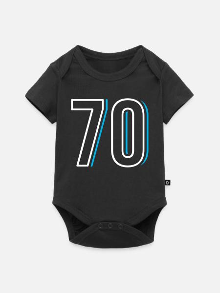 Nummer 70 - Siebzig - Baby Premium Kurzarmbody - Schwarz