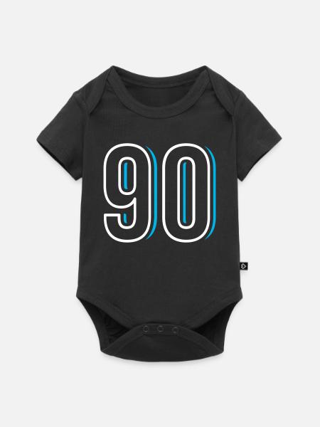 Nummer 90 - Neunzig - Baby Premium Kurzarmbody - Schwarz