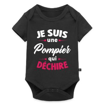 Je Suis Une Pompier Qui Déchire - Body à manches courtes Premium Bébé - noir - Devant