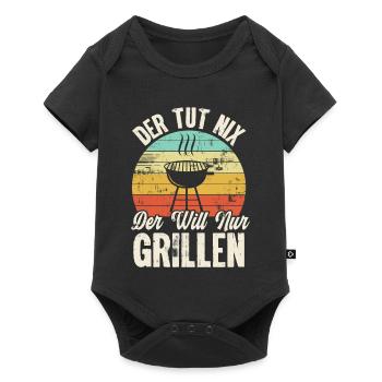 Der Tut Nix Der Will Nur Grillen - Baby Premium Kurzarmbody - Schwarz - Vorne