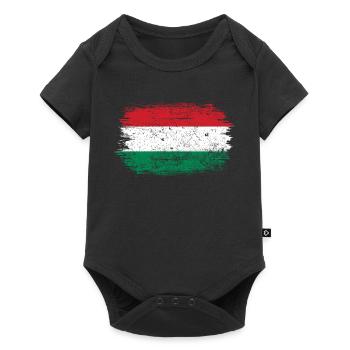 Hungarian Brush Flag Art - Baby Premium short-sleeve bodysuit - black - Front