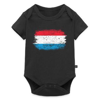 Coup de pinceau Drapeau néerlandais - Body à manches courtes Premium Bébé - noir - Devant