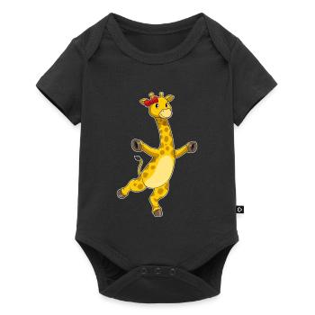 Giraffe Hair Bow - Baby Premium short-sleeve bodysuit - black - Front