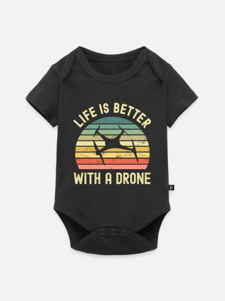 Drone - Baby Premium Kurzarmbody - Schwarz