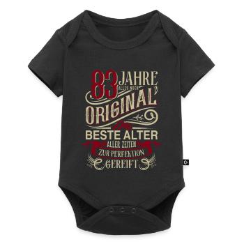 83. Geburtstag Vintage Retro - Baby Premium Kurzarmbody - Schwarz - Vorne