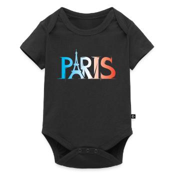 Paris Couleurs Symbole Tour Eiffel Illustration Icône - Body à manches courtes Premium Bébé - noir - Devant
