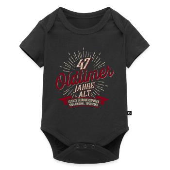 47. Geburtstag Oldtimer - Baby Premium Kurzarmbody - Schwarz - Vorne