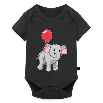 Elephant Balloon - Baby Premium short-sleeve bodysuit - black - Front