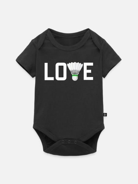 Badminton Liebe - Baby Premium Kurzarmbody - Schwarz