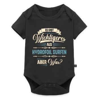 Hydrofoil Surfing Surf Surfer Hydrofoil Surfen - Baby Premium Kurzarmbody - Schwarz - Vorne