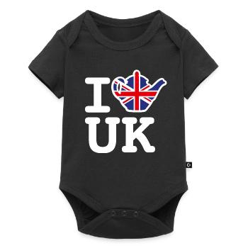 Union Jack Flag Teapot I Love UK British UK - Baby Premium short-sleeve bodysuit - black - Front