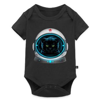 angry space cat astronaut - Baby Premium short-sleeve bodysuit - black - Front