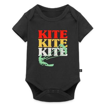 Rétro Kitesurf Kitesurf Kitesurf Kitesurf - Body à manches courtes Premium Bébé - noir - Devant