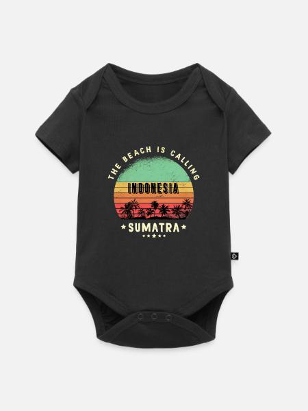 Sumatra Indonesien Strand Design - Baby Premium Kurzarmbody - Schwarz