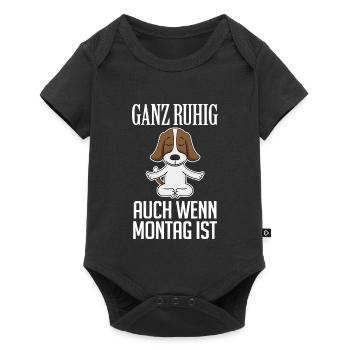 Basset Hound - Baby Premium Kurzarmbody - Schwarz - Vorne